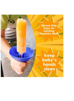 KASTWAVE 8 Pack Drip Free Popsicle Holder for Kids, Mess Free Frozen Treats Holder, Reusable Popsicle Holder with Straw  - Image 4