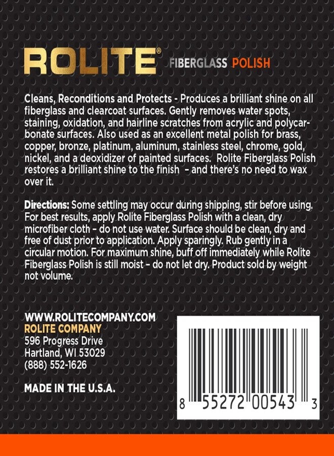 Rolite Fiberglass Polish (2lb) for Removing Water Spots, Staining, Oxidation & Hairline Scratches on Boats, Clearcoat, Acrylic and Polycarbonate - Image 2