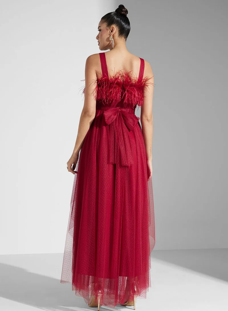 Iyra Feather Trimmed Dress