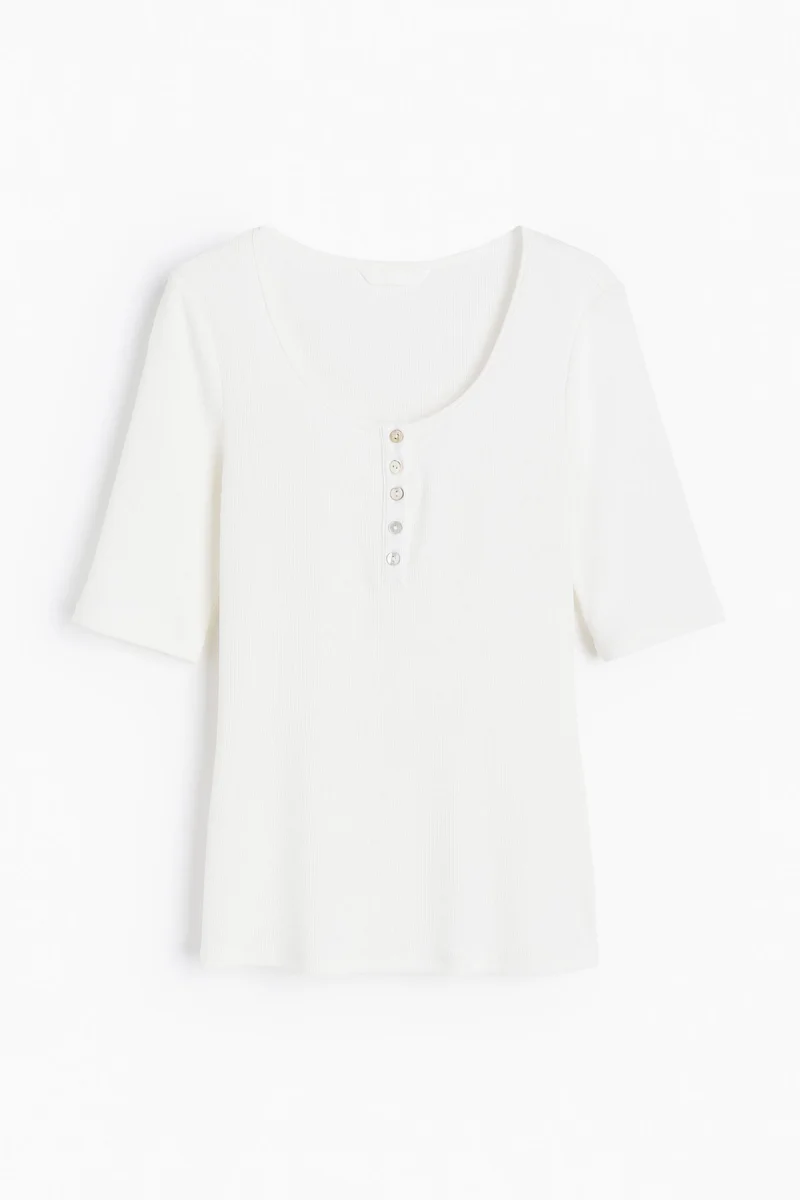H&M Ribbed Round Neck Top