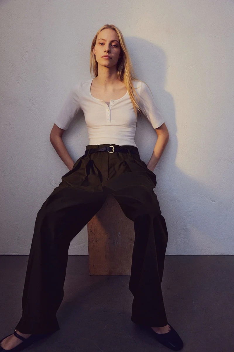 H&M Ribbed Round Neck Top