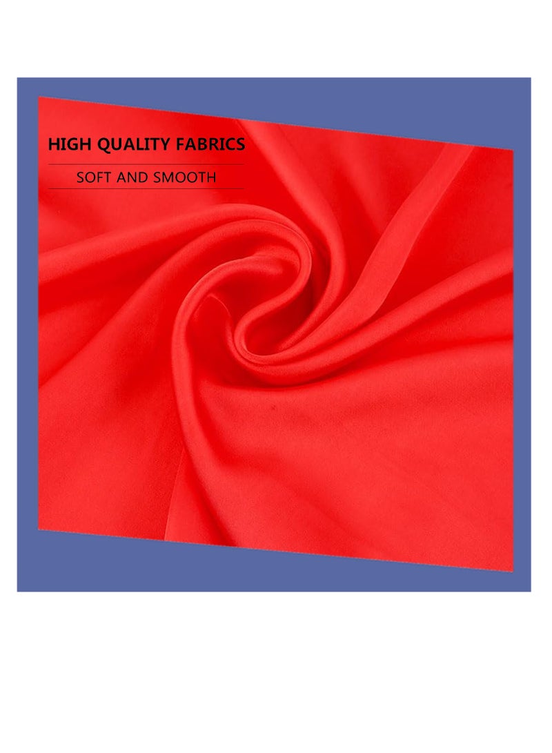 Soft Red Bandana, Lightweight Silky Neckerchief, 70 x 70 cm, Red - Image 3
