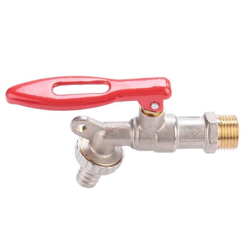 BATH GURU 1/2 Inch Brass Alloy Mini Washing Machine Tap Nozzle Bib Cock Tap with Lock System for Bathroom Garden Car Bike Washing Area Pack of 1 - Image 3