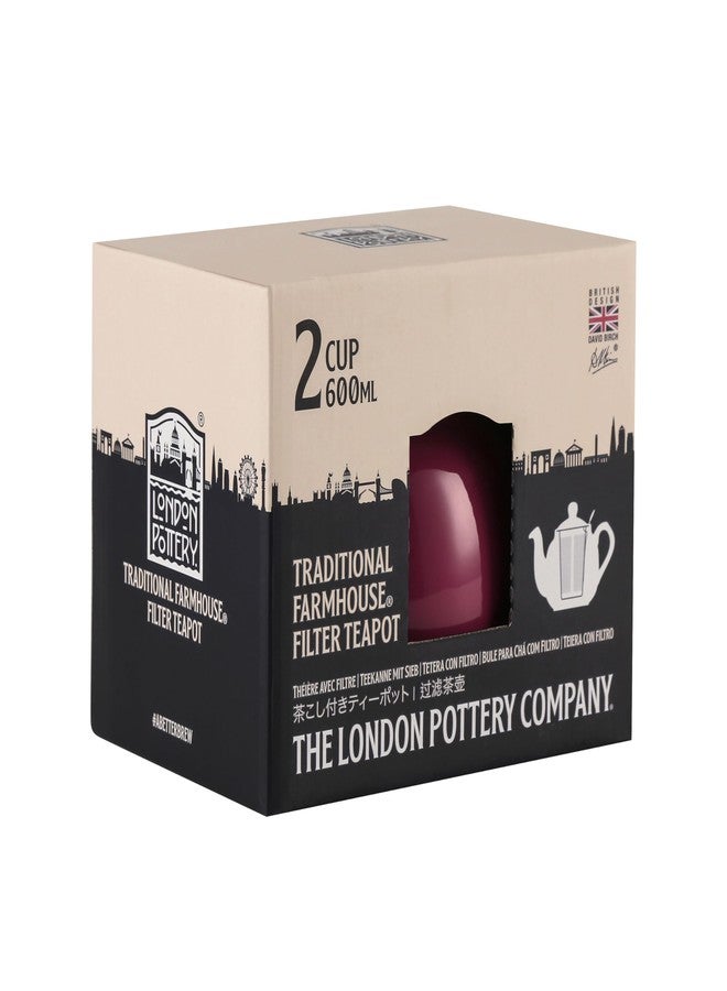 London Pottery Farmhouse Teapot with Infuser, Ceramic, Carmine, 2 Cup (600 ml) [Parallel Imported Product] - Image 5