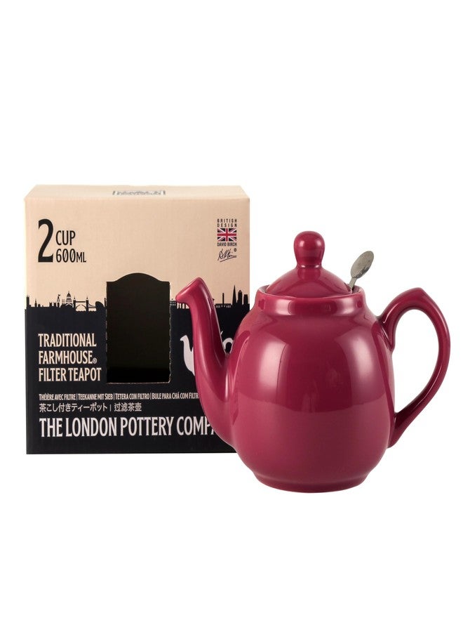 London Pottery Farmhouse Teapot with Infuser, Ceramic, Carmine, 2 Cup (600 ml) [Parallel Imported Product] - Image 2