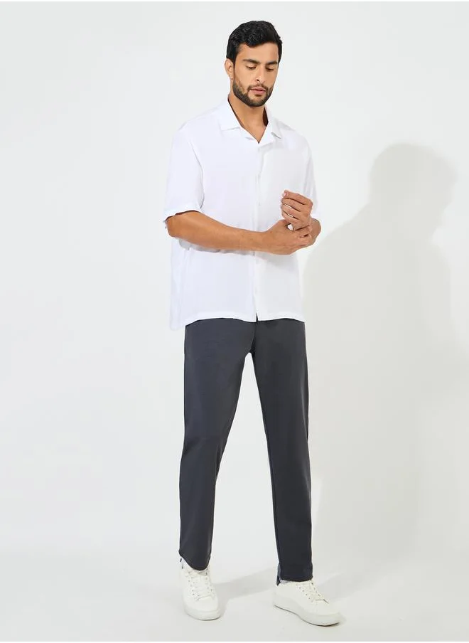 Styli Solid Slim Fit Knit Pants