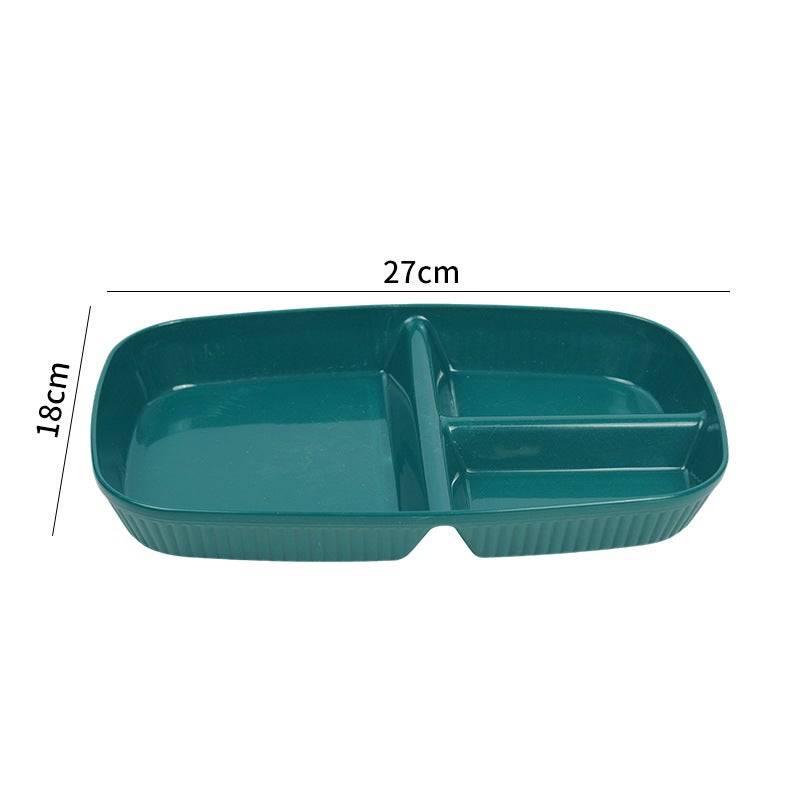 Wheat Straw Fat Reduction Plate Household Multi-Grid Plate Student Canteen Drop-Resistant Plastic Lunch Plate - Image 1