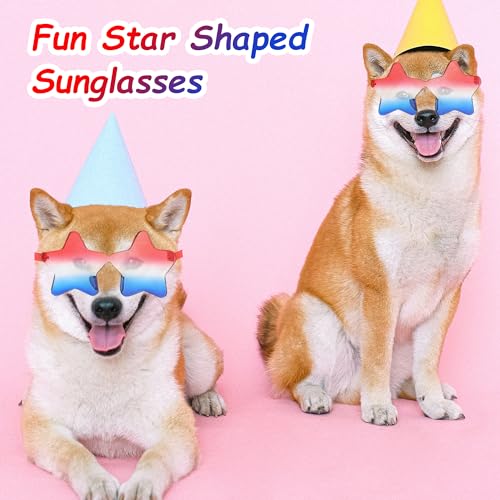 ILHSTY 2 Pair Star Sunglasses for Women Men, Patriotic Rimless Star Shaped Sunglasses USA Red White Blue Accessories for Memorial Day 4th of July Beach Pool Birthday Party Favor (Red White Blue) - Image 4