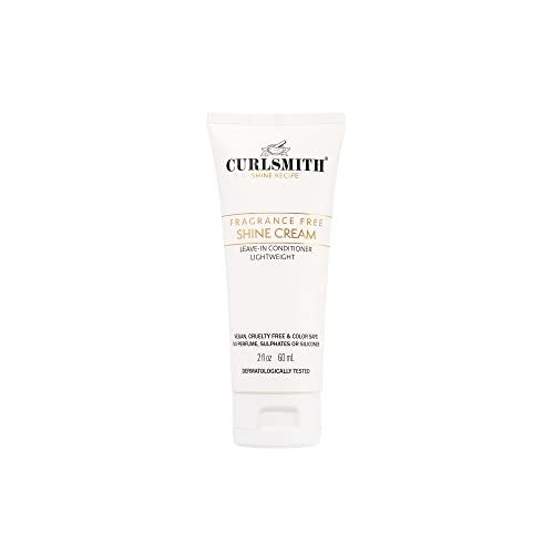 CURLSMITH  Shine Cream LeaveIn Conditioner Moisturising Sensitive Fragrance Free for All Curl and Hair Types Vegan 2 fl oz Travel or Trial Size