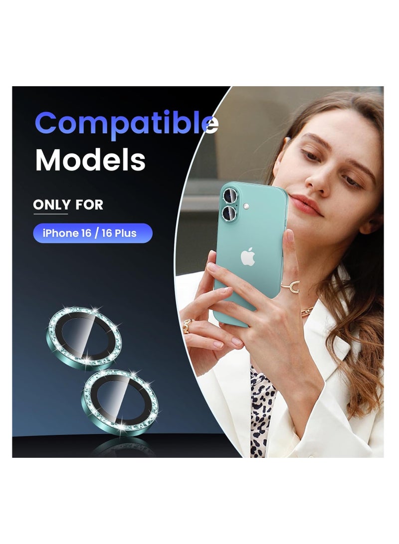 iPhone 16 / iPhone 16 Plus Camera Lens Protector, 9H Tempered Glass Camera Cover Screen Protector, HD Clear, Metal Individual Ring for iPhone 16 6.1inch/iPhone 16 Plus 6.7inch - Image 2