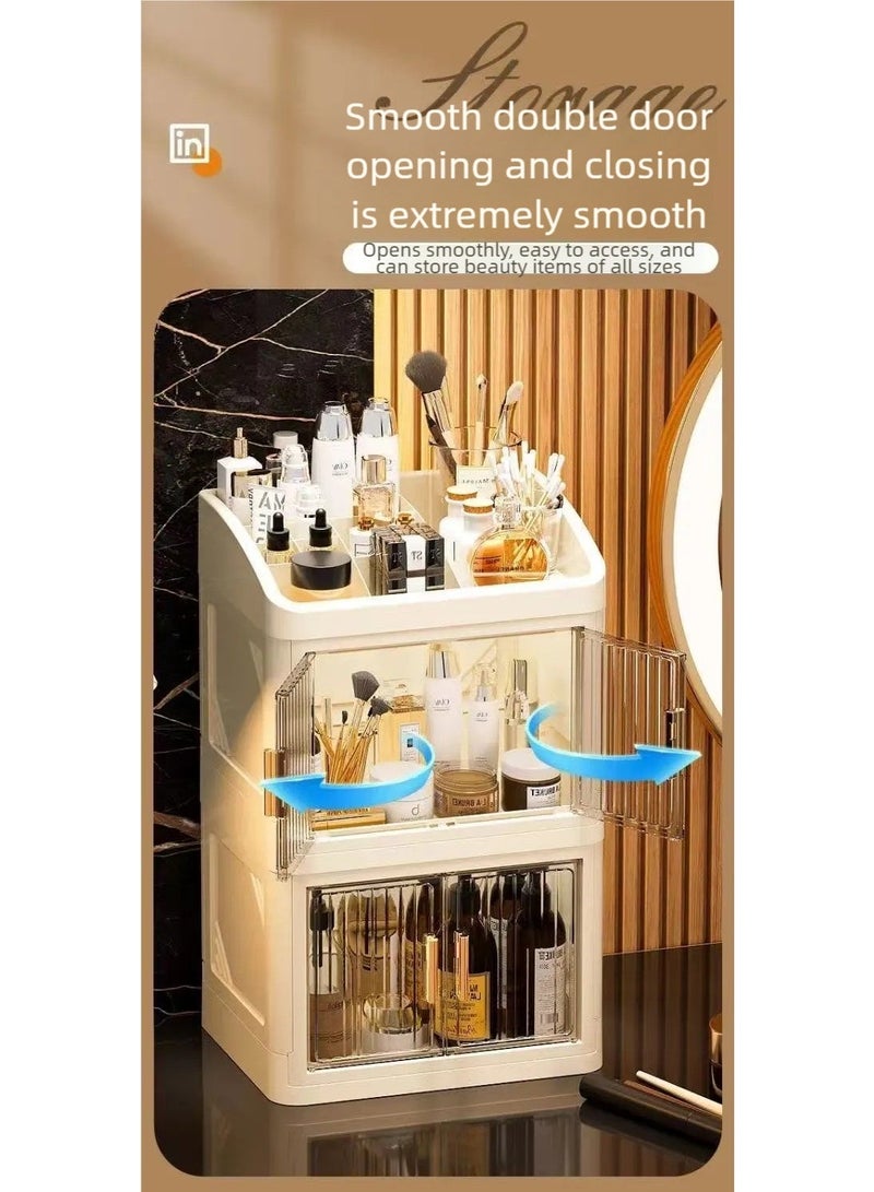 nehem Foldable Makeup small organizer & Perfume Organizer - Large Capacity Home Pharmacy Storage Box, Dust-Proof Desktop Organizer for Lipstick, Masks, Jewelry | Space-Saving Cosmetic & Accessories Holder - Image 5