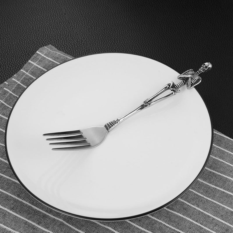 HZMAN Dinner Fork Stainless Steel Flatware Fork Gothic Skull Tableware for Home Kitchen Restaurant Halloween Easter Decoration - Image 4