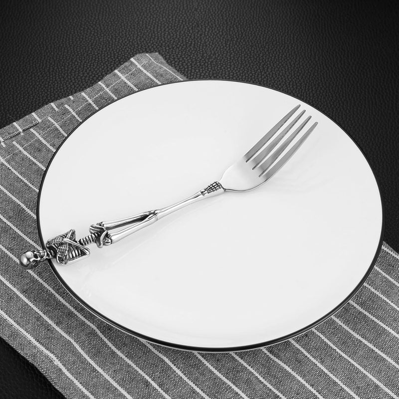 HZMAN Dinner Fork Stainless Steel Flatware Fork Gothic Skull Tableware for Home Kitchen Restaurant Halloween Easter Decoration - Image 2
