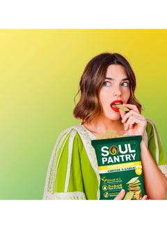 Soul Pantry Cheese and Garlic Protein Chips, Packed with Plant Proteins and Irresistible Flavors, High-Protein Chip Experience Baked to Perfection, Vegan Snack Delight, (Pack of 3)  - Image 4