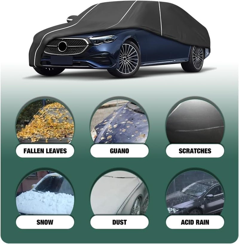 BERKSYDE Waterproof Car Cover for Mercedes Benz E-Class Sedan 2006-2024 with Fluorescent Strips - Image 2