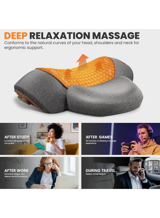 Bukela 3 in 1 Neck Massager Pillow with Heat, Cervical Massager Pillow, Neck Traction Shoulder Corrector Cervical Traction for Pain Relief Deep Tissue,Therapillow for Neck Hump - Image 3