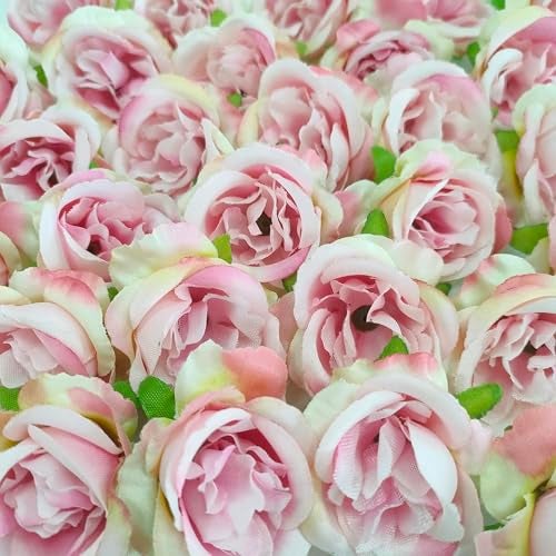 ATFL 2.2''Artificial Satin Rose Flower Heads,80Pcs Silk Rose Heads Bulk,Pink Rose Artificial Flowers Bulk,Artificial Stemless Rose Flower Heads for DIY Crafts Bouquet (80, Pink) - Image 5