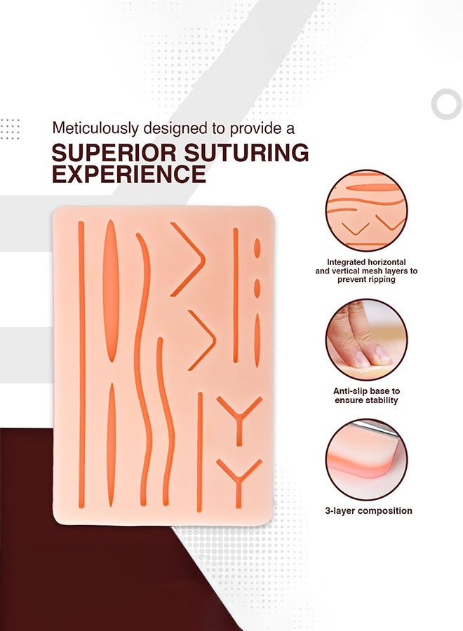 Suture Kit for Medical Student, Complete Suture Practice Kit with Skin Pad, Medical Suture Pad Kit with Training Sutures for Vet School Students (Includes Tools) - Image 2