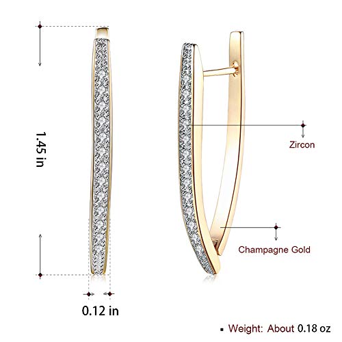 GSLAOZ 14K Gold Plated Cubic Zirconia Hoop Earrings For Women Men Fashion CZ Earrings - Image 3