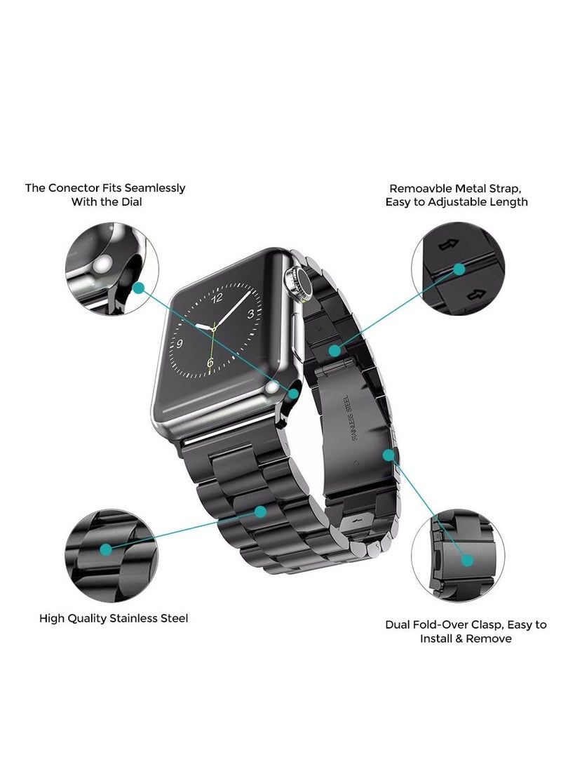 ELTRAZONE Stainless Steel Strap for iWatch 49mm 46mm 45mm 44mm 42mm – Blue Metal Replacement Band for Apple Watch Ultra 3 | Ultra 2 | Ultra | Series 10 9 8 7 SE 6 5 4 3 2 1 – Durable, Adjustable, and Elegant Design - Image 3