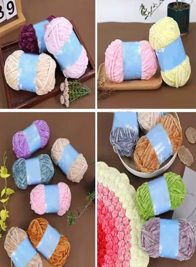 Soft Chenille Yarn for Crocheting Super Bulky Baby Blanket Yarn for Knitting, Weaving Craft DIY Amigurumi Yarn - Image 3