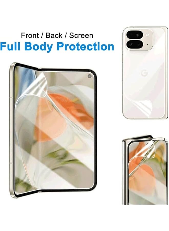 PROMASS Screen Protector Film for Google Pixel 9 Pro Fold, 3 IN 1 (Front&Back&Screen) Self Healing Unbreakable Hydrogel Soft Film Anti-Scratch [Not Tempered Glass] Google Pixel 9 Pro Fold 2024 Clear - Image 3