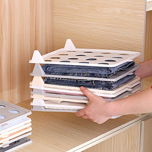 Vdhja Clothes Wardrobe Oraganizer for ShirtsTShirtsJeans Plastic Closet Drawer Organizer Cabinet Folding Board Storage Rack Travel Closet OrganizerPack of 6 Sheet - Image 4