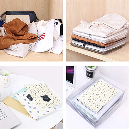 Vdhja Clothes Wardrobe Oraganizer for ShirtsTShirtsJeans Plastic Closet Drawer Organizer Cabinet Folding Board Storage Rack Travel Closet OrganizerPack of 6 Sheet - Image 5