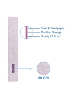 GigaGround 80/80 Grit Nail Files (25 Pcs), Coarse Emery Boards for Acrylic Nails and Gel Nails, Nail File Double Sided 80 Grits Emory Professional Nail Filers Pack  - Image 3