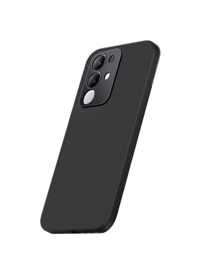 Freeson Phone Case For Vivo Y300T/Iqoo Z10X, Simple Lightweight Full Protection Shockproof Frosted Tpu Soft Shell (With Ring Holder And Lanyard), Black