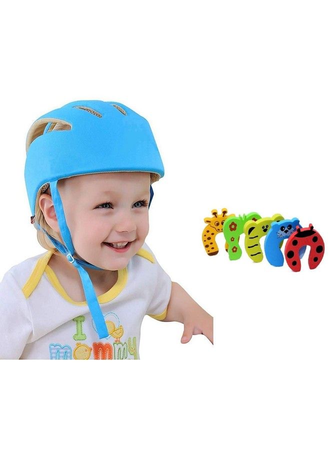 Kidsafe Baby Safety Helmet (Blue1) And Door Stopper (5 Pcs) - Image 1