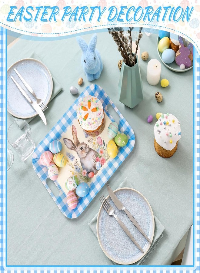 Tiangrid 3 Pack Easter Serving Trays and Platters 16 x 11 Inch Easter Bunny Plates Large Serving Platter Decoration for Food Dishes Charcuterie Board Rectangular Decor Tray Party Supplies(Blue) - Image 5