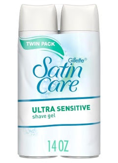 Gillette Gillette Satin Care Ultra Sensitive Shave Gel for Women, Pack of 2, 7oz Each, Frangrance Free  - Image 1