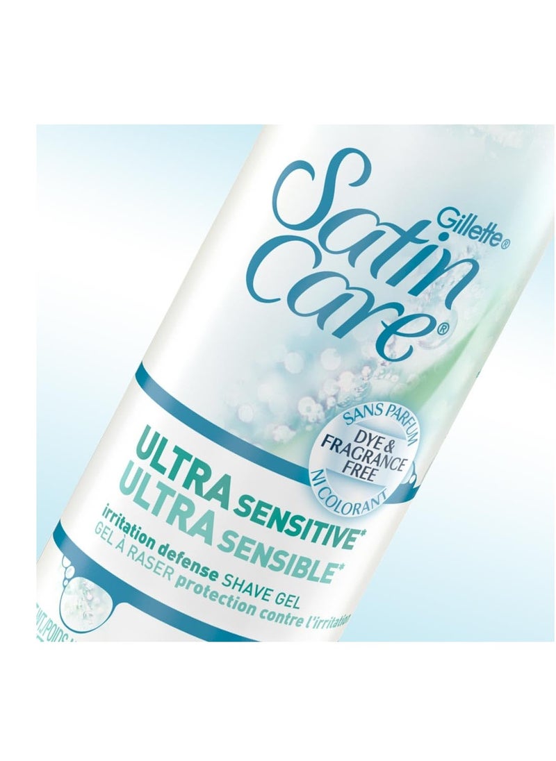 Gillette Gillette Satin Care Ultra Sensitive Shave Gel for Women, Twin Pack - 14 oz - Fragrance Free  - Image 4