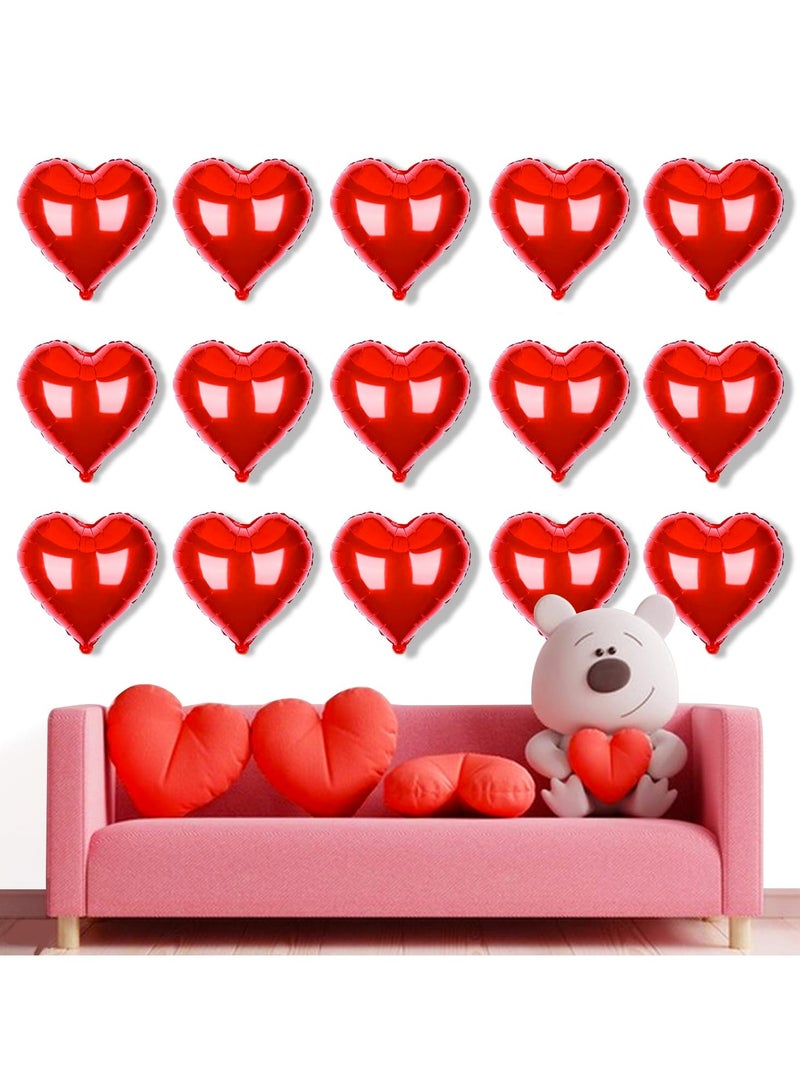 20PCS Red Heart Shape Balloons Aluminum Party Decoration Balloon Romantic Valentine's Day Balloons 18-Inch with Ribbon  - Image 4