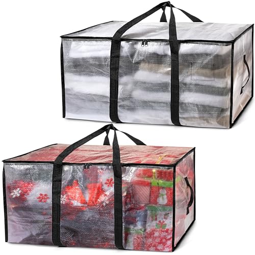ClearSpace Oversized Moving Bags or Storage Bag – Large Moving Boxes with Backpack Straps, Zippers & Handles – Heavy-Duty Packing Bags for Moving, College Dorm, Christmas Decorations, 2 Pack - Image 1