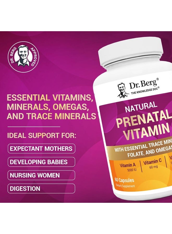 Dr. Berg Nutritionals Dr. Berg Natural Prenatal Vitamins for Women (Pregnant & Nursing) - Prenatal Vitamins with Folate, Vitamins, Minerals, Omegas, &11 Powerful Superfoods - Womens Prenatal Multivitamin - 60 Capsules - Image 3