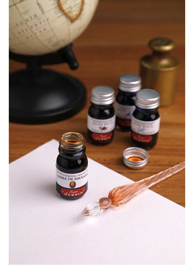 Jacques Herbin Herbin 28300T - "Ecriture Vénitienne/Venetian Writing'' Set Comprising A Twisted Glass Quill, Sheet of Parchment, Bottle of Sepia Ink and Instructions - Image 2