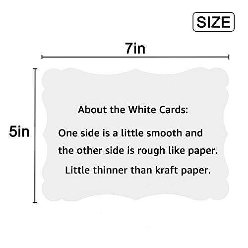Homtable 50 Pack Blank Kraft Cards Cardstock Thick Paper Brown Greeting Cards for DIY Gift Card Menus, Baby Shower and Wedding Invitations (White, 5x7IN) - Image 2