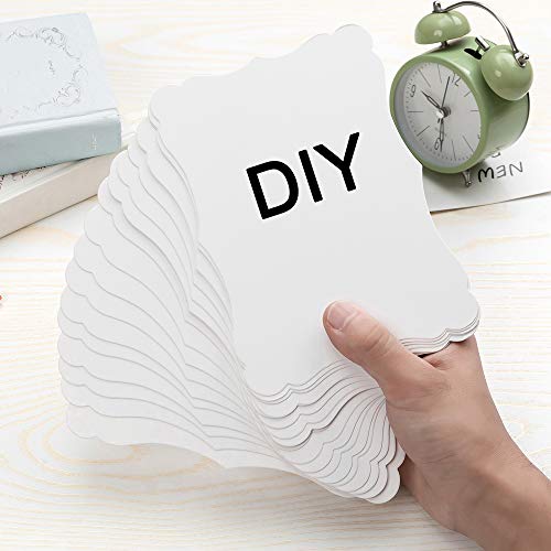 Homtable 50 Pack Blank Kraft Cards Cardstock Thick Paper Brown Greeting Cards for DIY Gift Card Menus, Baby Shower and Wedding Invitations (White, 5x7IN) - Image 3