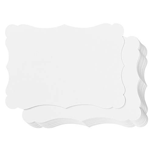 Homtable 50 Pack Blank Kraft Cards Cardstock Thick Paper Brown Greeting Cards for DIY Gift Card Menus, Baby Shower and Wedding Invitations (White, 5x7IN) - Image 1