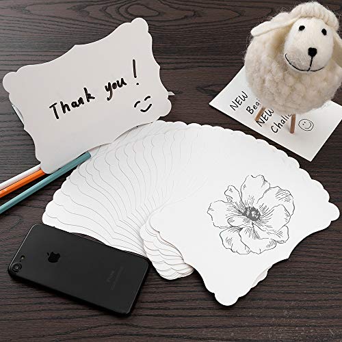Homtable 50 Pack Blank Kraft Cards Cardstock Thick Paper Brown Greeting Cards for DIY Gift Card Menus, Baby Shower and Wedding Invitations (White, 5x7IN) - Image 4