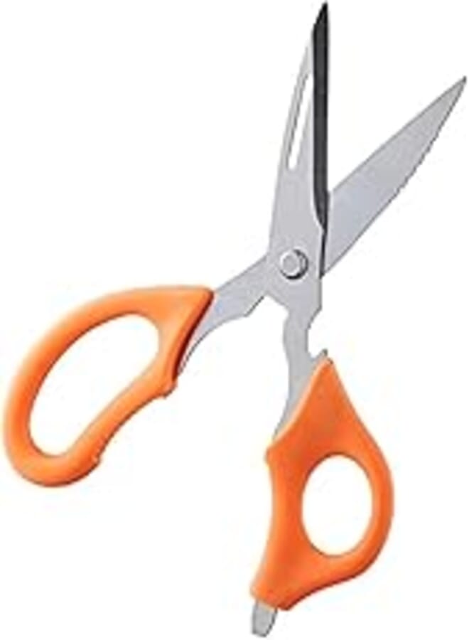 King Gray Stainless Steel Kitchen Scissors with Plastic Handle - Orange 