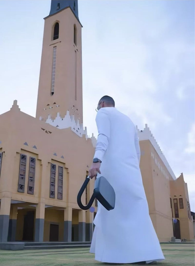 يوكا كرسي السجود هو كرسي صلاة للمسلمين - مقعد داعم للصلاة، مقعد جلدي مبطن، تصميم مريح لوضع الصلاة المريح، مقعد التأمل، مقعد الركوع للصلاة، كرسي اليوجا، أسود، 25 × 28 × 22.5 سم كرسي السجود من صلاة، راحة تدعم أثناء الصلاة - صنع بأيدي سعودية - Image 2