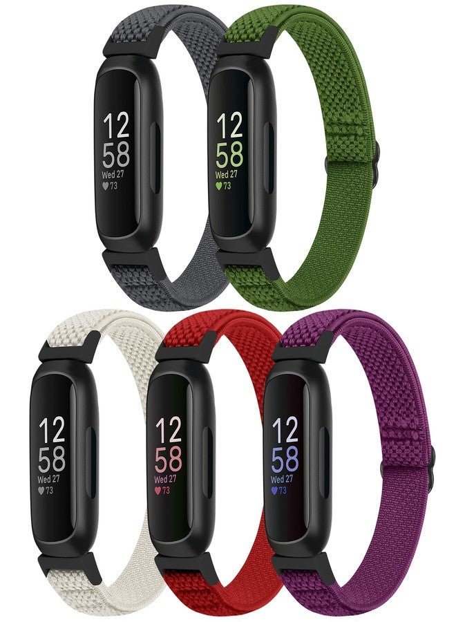 Bcuckood Compatible with Fitbit Inspire 3/Inpsire 2/Inspire/Inpsire HR/Ace 2/Ace 3 Bands, Elastic Adjustable Replacement Wristband Women Men Kids Stretchy Soft Sport Nylon Loop Straps - Image 1