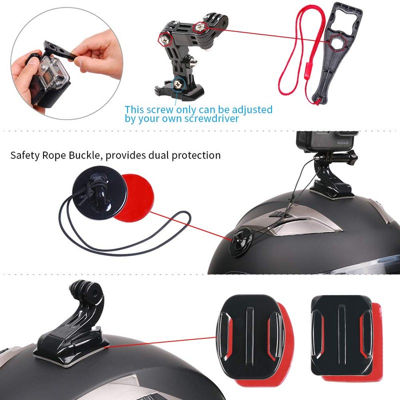 SKEZN طقم تثبيت ذقن خوذة الدراجة النارية متوافق مع GoPro 13/12/11/10/9، DJI Action 6/5 Pro/4/3، AKASO والمزيد من كاميرات الحركة - Image 5