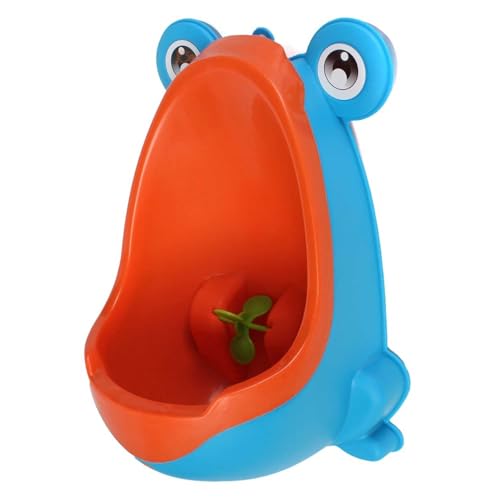 JUNIOR JOE Children's Urinal for Boy Standing Potty Training, Portable Wall Pee Trainer Urinal for Baby Boys Kids Toddler (Frog-RED Blue) - Image 1