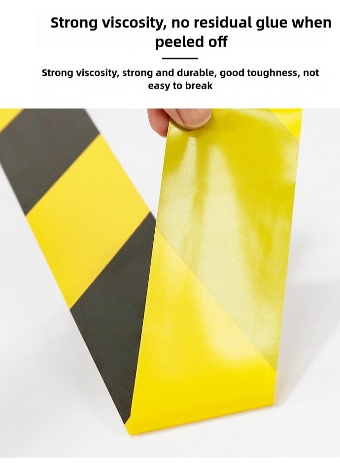2 pieces of black and yellow warning safety striped tape, self-adhesive tape for marking floors/walls/pipes/equipment in special areas (33 meters) - Image 5