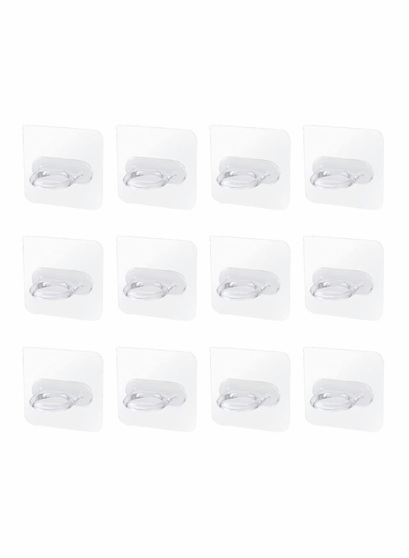 Excefore Shower Gel Bottle Holder Hook, Self Adhesive Wall Mount Shampoo Rack Kitchen Wall Hook Bathroom Free Punch Hanger 12 Pieces  - Image 1