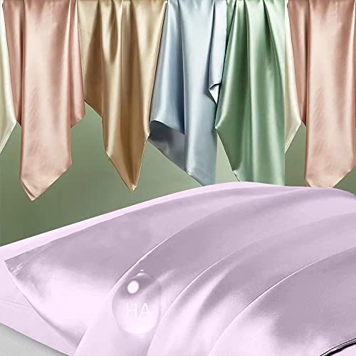 DKBslik Silk Pillowcase 2 Pack Natural Mulberry Silk Pillow Case Anti Acne Silk Pillowcase for Hair and Skin King Size Silk Satin Pillowcase Set of 2 with Hidden Zipper Gifts for Women Men Lavender - Image 3